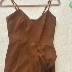 Gianni Bini Brown Asymmetrical Sundress Cocktail